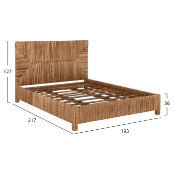 BED THAW FK672 TEAK WOOD FRAME-BANANA LEAF RUSH 180x200cm. BED THAW FK672 TEAK WOOD FRAME-BANANA LEAF RUSH 180x200cm.
