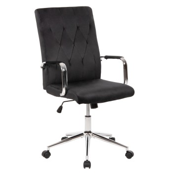 OFFICE CHAIR JOSEF FK1181.04 BLACK VELVET-INOX BASE 58x61x105-113Hcm.