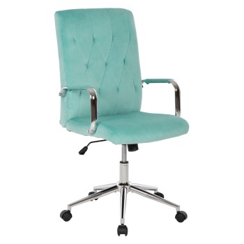 OFFICE CHAIR JOSEF FK1181.08 MINT VELVET-INOX BASE 58x61x105-113Hcm.
