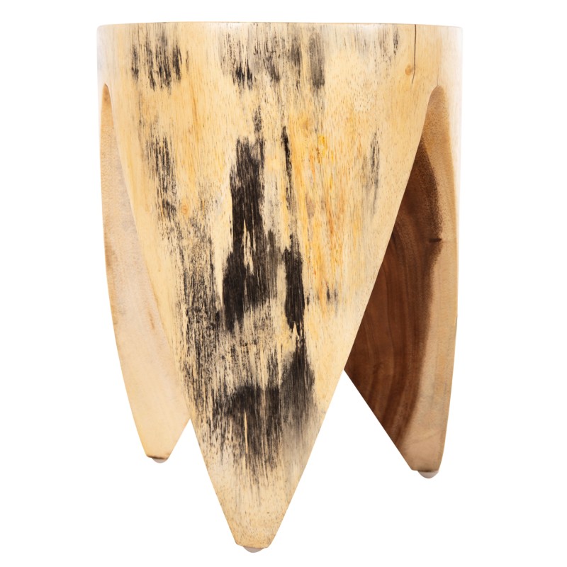 STOOL ONYX FK9755 SOLID SUAR WOOD IN NATURAL COLOR-CLAW SHAPE Φ30Χ40Hcm.