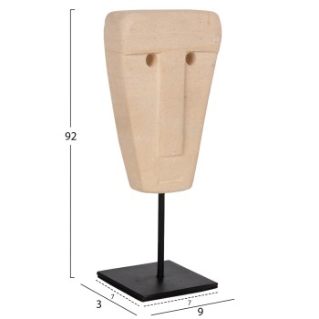 TABLE DECOR FK4312 FACE MADE OF PARAS STONE-BLACK METAL STAND 9x3x22Hcm. TABLE DECOR FK4312 FACE MADE OF PARAS STONE-BLACK METAL STAND 9x3x22Hcm.