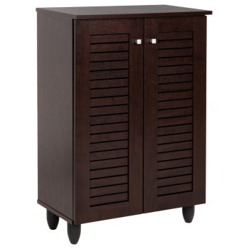 SHOE CABINET PROLLY FK9608.01 MELAMINE IN WENGE-2 DOORS-4 SHELVES 60x34x88Hcm.