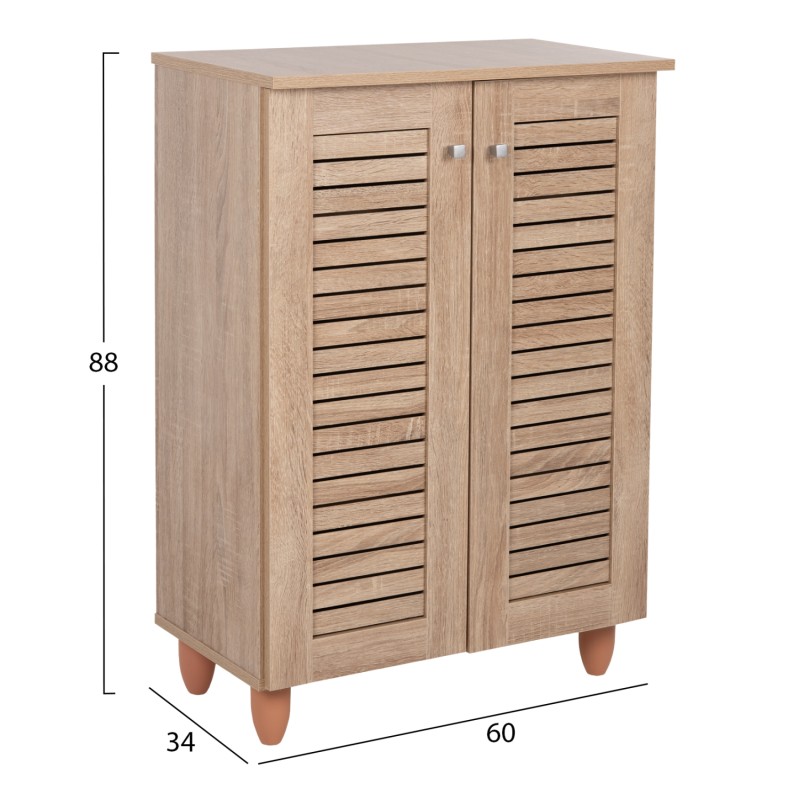 SHOE CABINET PROLLY FK9608.02 MELAMINE IN SONAMA-2 DOORS-4 SHELVES 60x34x88Hcm. SHOE CABINET PROLLY FK9608.02 MELAMINE IN SONAMA-2 DOORS-4 SHELVES 60x34x88Hcm.