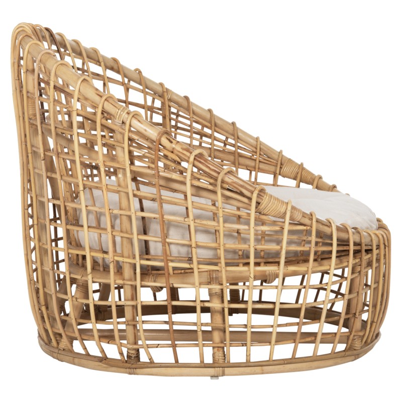 ARMCHAIR-NEST ENTO FK9814 RATTAN IN NATURAL SHADE-BEIGE CUSHION 85x75x67Hcm. ARMCHAIR-NEST ENTO FK9814 RATTAN IN NATURAL SHADE-BEIGE CUSHION 85x75x67Hcm.