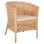 ARMCHAIR APRON FK9818 PERFORATED RATTAN IN NATURAL-WHITE CUSHION--B'RATED 75x70x85Hcm.