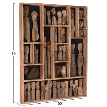 WALL DECORATION MYST FK4275 FRAME WITH FIGURINES MADE OF DRIFTWOOD 60x5x80Hcm. WALL DECORATION MYST FK4275 FRAME WITH FIGURINES MADE OF DRIFTWOOD 60x5x80Hcm.