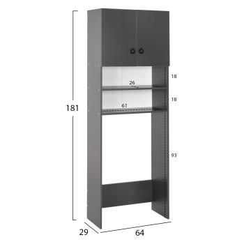 WASHING MACHINE FURNITURE TERRY FK9122.13 WITH CABINET AND SHELVES MELAMINE GREY 64Χ29Χ181Hcm. WASHING MACHINE FURNITURE TERRY FK9122.13 WITH CABINET AND SHELVES MELAMINE GREY 64Χ29Χ181Hcm.