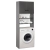 WASHING MACHINE FURNITURE TERRY FK9122.13 WITH CABINET AND SHELVES MELAMINE GREY 64Χ29Χ181Hcm.