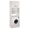 WASHING MACHINE FURNITURE TERRY FK9122.12 WITH CABINET & SHELVES MELAMINE WHITE MARBLE 64Χ29Χ181Hcm.
