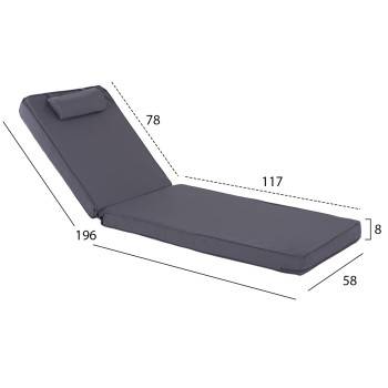 SUNBED CUSHION SIFNOS TEXTLINE GREY FK11236.30T 196(117+1+78)x58x9cm. SUNBED CUSHION SIFNOS TEXTLINE GREY FK11236.30T 196(117+1+78)x58x9cm.