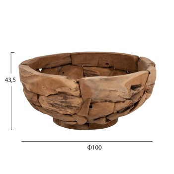 COFFEE TABLE ROUND FK4279 TEAK TREE ROOT PIECES IN NATURAL COLOR Φ100x43,5Hcm.