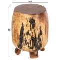 SIDE STOOL BOZZO FK9762 SUAR WOOD IN NATURAL Φ34x46Hcm.