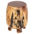 SIDE STOOL BOZZO FK9762 SUAR WOOD IN NATURAL Φ34x46Hcm.