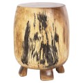 SIDE STOOL BOZZO FK9762 SUAR WOOD IN NATURAL Φ34x46Hcm.
