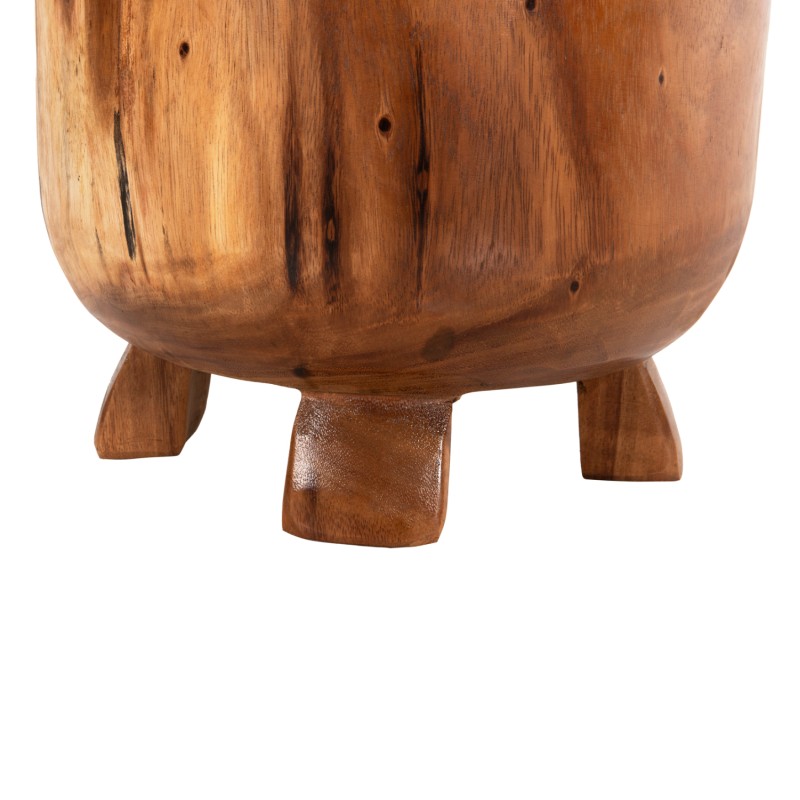SIDE STOOL BOZZO FK9762 SUAR WOOD IN NATURAL Φ34x46Hcm.