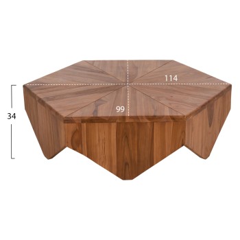 COFFEE TABLE HEXAGON FK9790 TEAK WOOD IN NATURAL  114x99x34Hcm.
