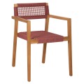 ARMCHAIR CHARLOTTE FK9637.06 TEAK WOOD & PINK ROPE--B'RATED 59x54x83Hcm. ARMCHAIR CHARLOTTE FK9637.06 TEAK WOOD & PINK ROPE--B'RATED 59x54x83Hcm.