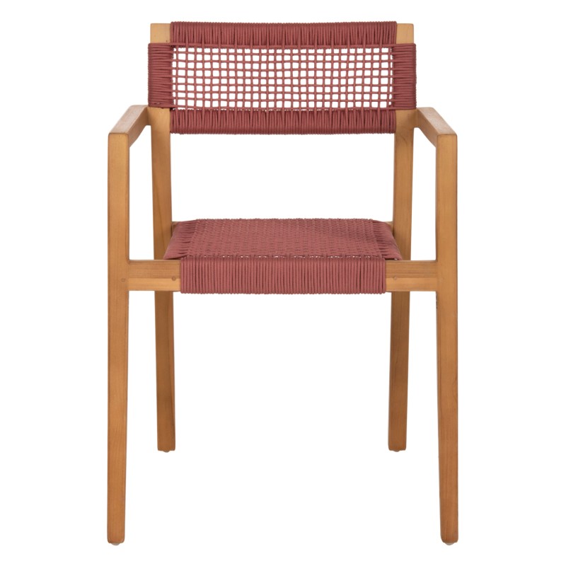 ARMCHAIR CHARLOTTE FK9637.06 TEAK WOOD & PINK ROPE--B'RATED 59x54x83Hcm. ARMCHAIR CHARLOTTE FK9637.06 TEAK WOOD & PINK ROPE--B'RATED 59x54x83Hcm.