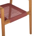 ARMCHAIR CHARLOTTE FK9637.06 TEAK WOOD & PINK ROPE--B'RATED 59x54x83Hcm. ARMCHAIR CHARLOTTE FK9637.06 TEAK WOOD & PINK ROPE--B'RATED 59x54x83Hcm.