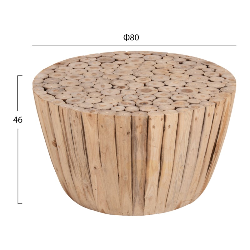 COFFEE TABLE FK9804 TEAK WOOD IN NATURAL Φ80x46Hcm. COFFEE TABLE FK9804 TEAK WOOD IN NATURAL Φ80x46Hcm.