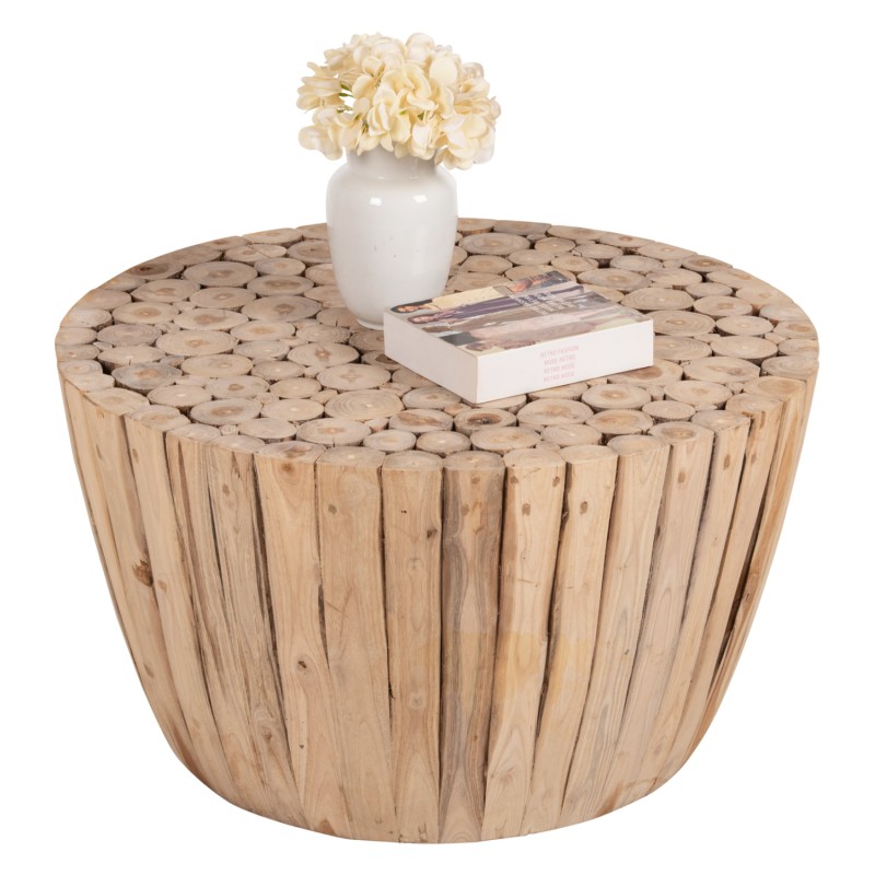 COFFEE TABLE FK9804 TEAK WOOD IN NATURAL Φ80x46Hcm. COFFEE TABLE FK9804 TEAK WOOD IN NATURAL Φ80x46Hcm.