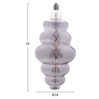 LIGHT BULB FK4056.03 FW180 LED FILAMENT 8W E27 3000K SMOKE COLOR DIMMABLE LIGHT BULB FK4056.03 FW180 LED FILAMENT 8W E27 3000K SMOKE COLOR DIMMABLE