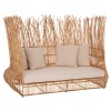 SOFA OUTDOORS ZEPHYR FK5988 RATTAN CANES IN NATURAL-CUSHION SET IN BEIGE 200x120x142Hcm.