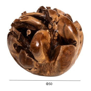 FLOOR DECORATION CLEM FK9652 SPHERE MADE OF SOLID TEAK WOOD-LARGE SIZE Φ50cm. FLOOR DECORATION CLEM FK9652 SPHERE MADE OF SOLID TEAK WOOD-LARGE SIZE Φ50cm.