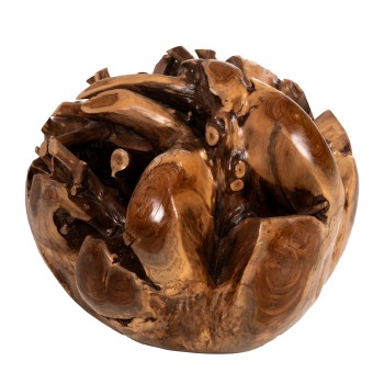 FLOOR DECORATION CLEM FK9652 SPHERE MADE OF SOLID TEAK WOOD-LARGE SIZE Φ50cm.