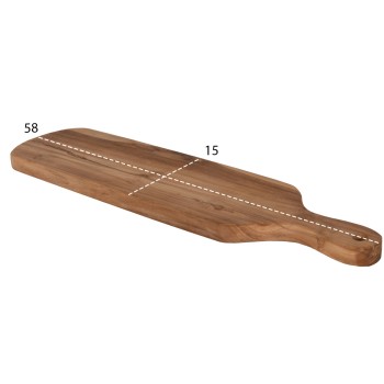 CUTTING BOARD FOR THE KITCHEN FK4285 TEAK WOOD IN NATURAL-WITH HANDLE & HANGING HOLE 15x58x2Hcm.