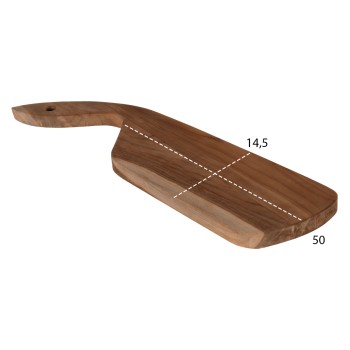 CUTTING BOARD FOR THE KITCHEN FK4289 TEAK WOOD IN NATURAL-HANGING HOLE-SLANTED HANDLE 14,5x50x2Hcm.