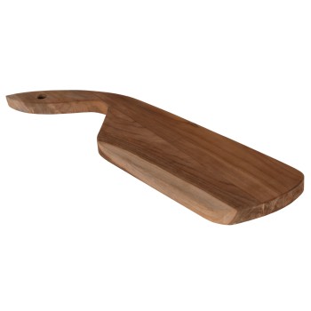 CUTTING BOARD FOR THE KITCHEN FK4289 TEAK WOOD IN NATURAL-HANGING HOLE-SLANTED HANDLE 14,5x50x2Hcm.