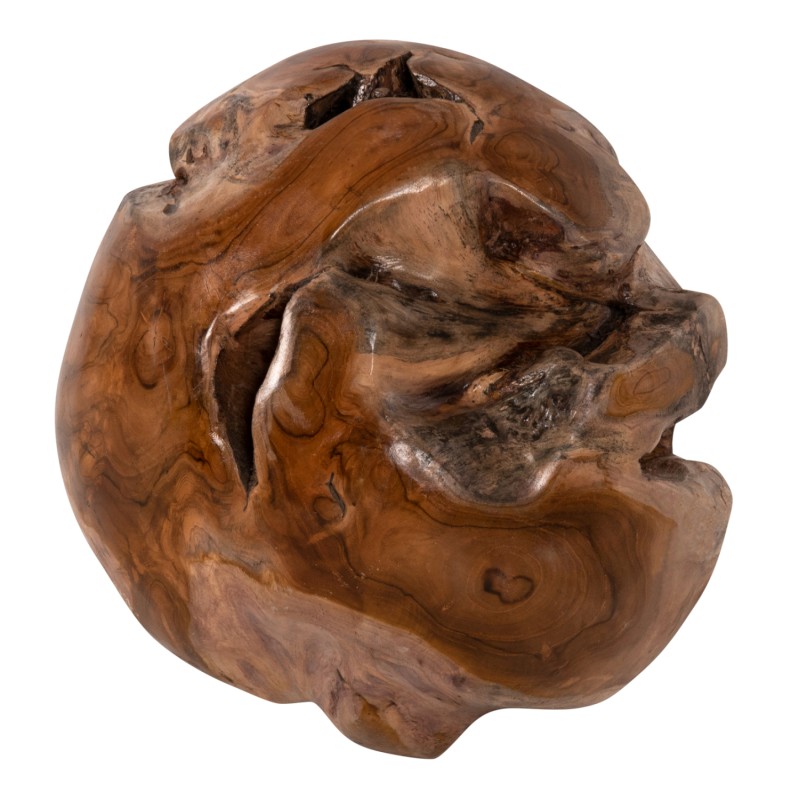 FLOOR DECORATION CLEM FK9654 SPHERE MADE OF SOLID TEAK WOOD-SMALL SIZE Φ30cm.
