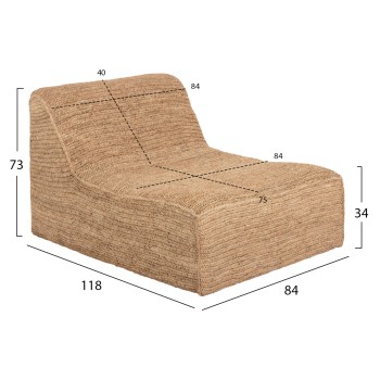 POUF-LOUNGER BIBLOC FK5989 TEAK WOOD FRAME-HYDROHYACINTH UPHOLSTERY 84x118x73Hcm. POUF-LOUNGER BIBLOC FK5989 TEAK WOOD FRAME-HYDROHYACINTH UPHOLSTERY 84x118x73Hcm.