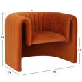 ARMCHAIR RIKER FK9682.05 METAL FRAME-ORANGE VELVET 92x74x69Hcm.
