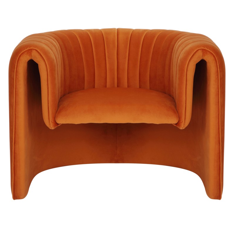 ARMCHAIR RIKER FK9682.05 METAL FRAME-ORANGE VELVET 92x74x69Hcm.