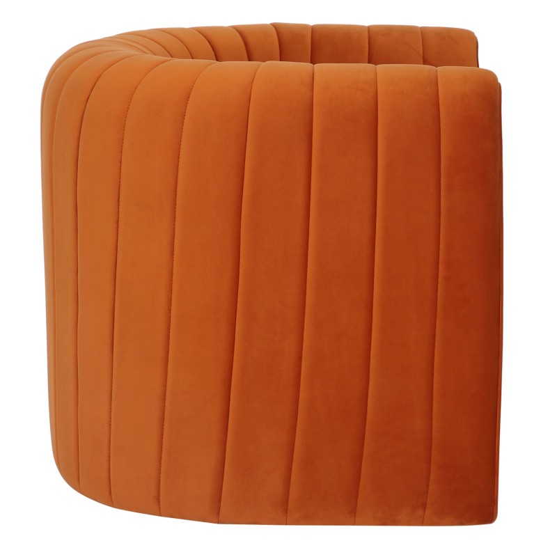 ARMCHAIR RIKER FK9682.05 METAL FRAME-ORANGE VELVET 92x74x69Hcm.
