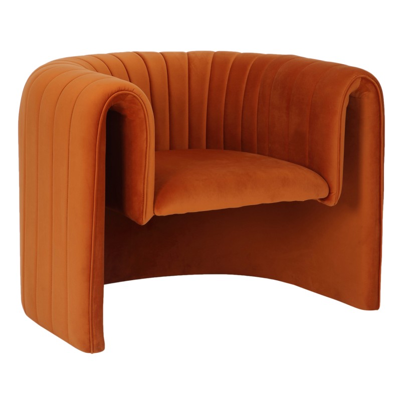 ARMCHAIR RIKER FK9682.05 METAL FRAME-ORANGE VELVET 92x74x69Hcm.