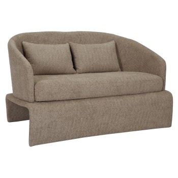 SOFA 2-SEATER BEVY2 FK9678.03 BEIGE BOUCLE FABRIC-METAL FRAME 128x72x74Hcm.