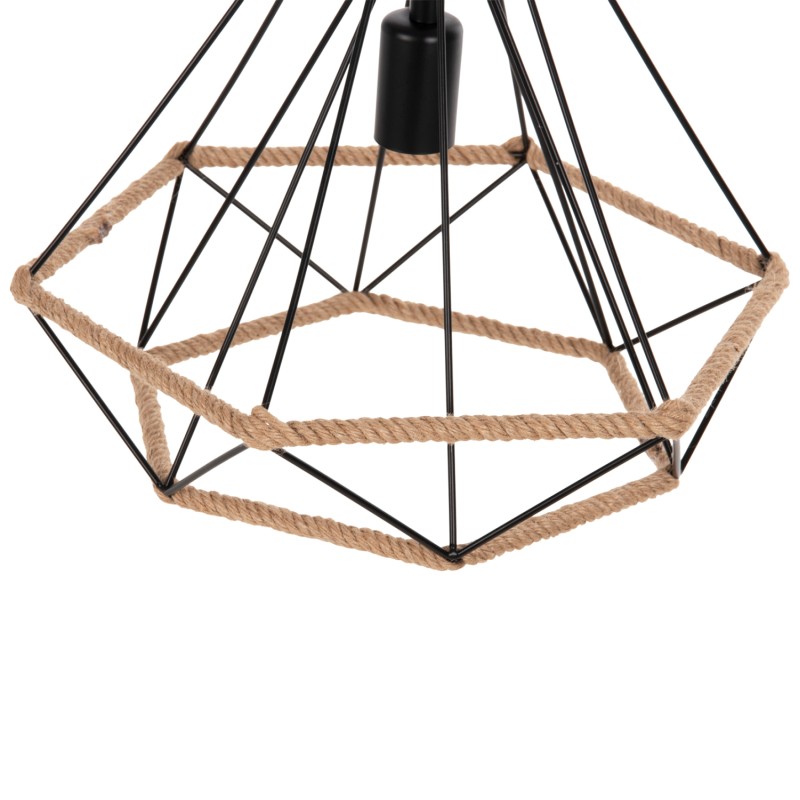 CEILING PENDANT LAMP FK4062 BLACK METAL-ROPE 33x37x128Hcm. CEILING PENDANT LAMP FK4062 BLACK METAL-ROPE 33x37x128Hcm.