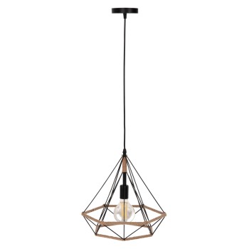 CEILING PENDANT LAMP FK4062 BLACK METAL-ROPE 33x37x128Hcm.