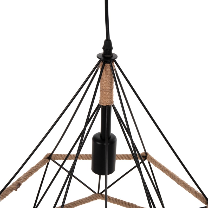 CEILING PENDANT LAMP FK4062 BLACK METAL-ROPE 33x37x128Hcm. CEILING PENDANT LAMP FK4062 BLACK METAL-ROPE 33x37x128Hcm.