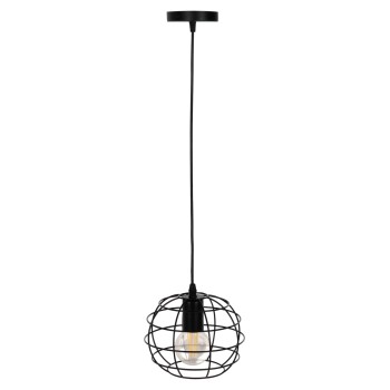 CEILING PENDANT LAMP FK4037 BLACK METAL SPHERE Φ16x124Hcm.