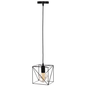 CEILING PENDANT LAMP FK4039 BLACK METAL CUBE 16x16x123Hcm.