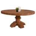 DINING TABLE ROUND PROVENCE FK9642 RECYCLED TEAK WOOD CARVED LEG-8cm.TABLETOP Φ180x76Hcm.