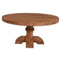DINING TABLE ROUND PROVENCE FK9642 RECYCLED TEAK WOOD CARVED LEG-8cm.TABLETOP Φ180x76Hcm.