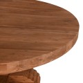 DINING TABLE ROUND PROVENCE FK9642 RECYCLED TEAK WOOD CARVED LEG-8cm.TABLETOP Φ180x76Hcm.