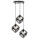 CEILING PENDANT LAMP FK4036 3 CUBES BLACK METAL Φ23x122Hcm.