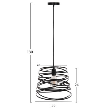 CEILING PENDANT LAMP FK4129 BLACK METAL CYLINDRICAL CAP 22-33x130Hcm. CEILING PENDANT LAMP FK4129 BLACK METAL CYLINDRICAL CAP 22-33x130Hcm.