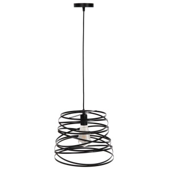 CEILING PENDANT LAMP FK4129 BLACK METAL CYLINDRICAL CAP 22-33x130Hcm.